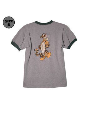 Disneyland Resort 68 Tigger USED Ringer Shirt (S, Gray, Winnie the Pooh, 1968)